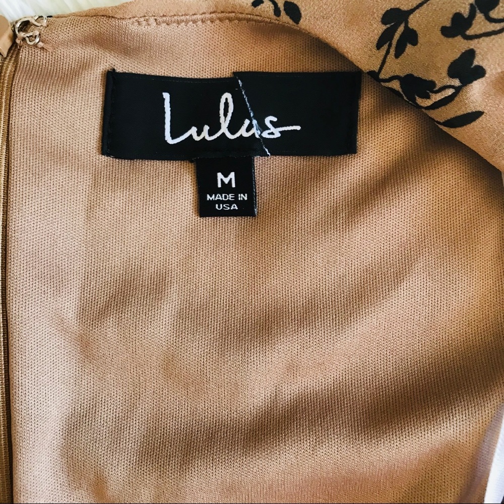 ❌sold❌Lulus One True Love Taupe Floral Ruched Min - Picture 8 of 12